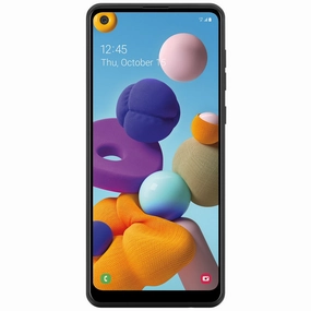 Samsung SM-A215UZKAXAA (SM-S215DL) Galaxy A21 6.5" 32GB ROM 3GB RAM, Straight Talk Prepaid Smartphone, Black - Android 10
