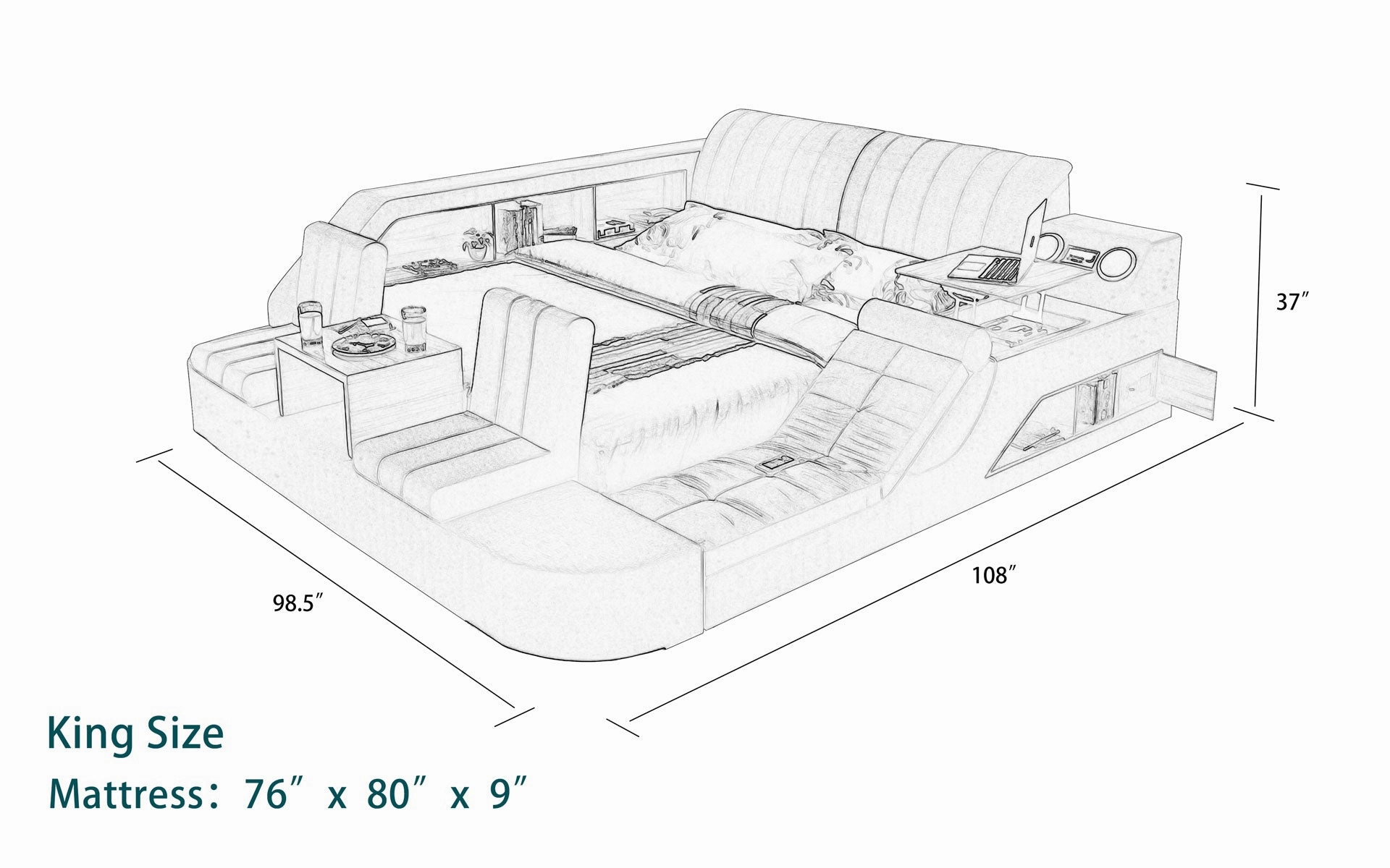 Secha Multifunctional Smart Bed | Ultimate Bed