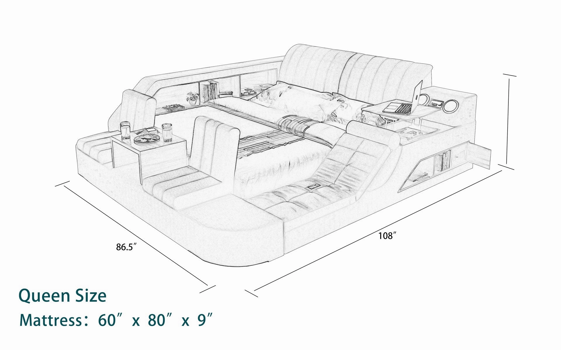 Secha Multifunctional Smart Bed | Ultimate Bed