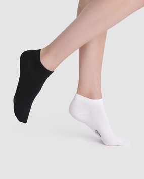 Set of 2 pairs women's cotton low-cut socks