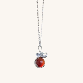 Silver Carnelian Elephant Necklace