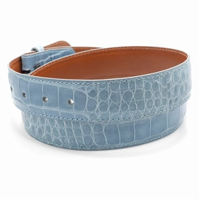 Sky Blue Alligator Belt Straps