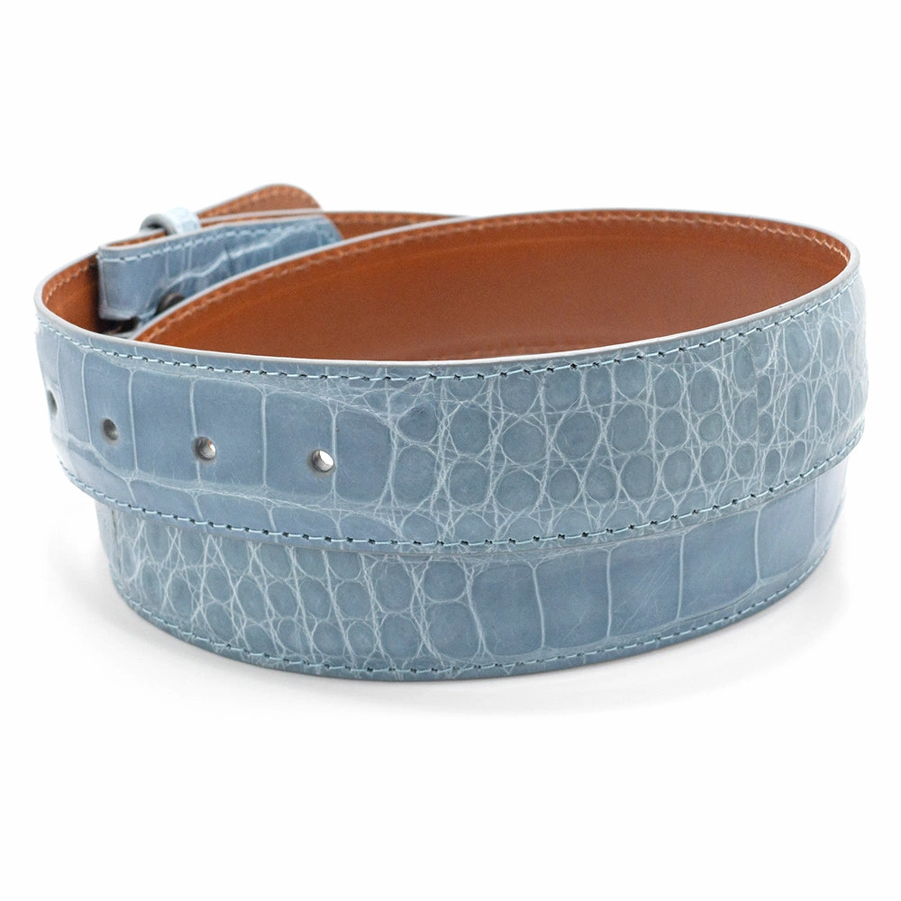 Sky Blue Alligator Belt Straps