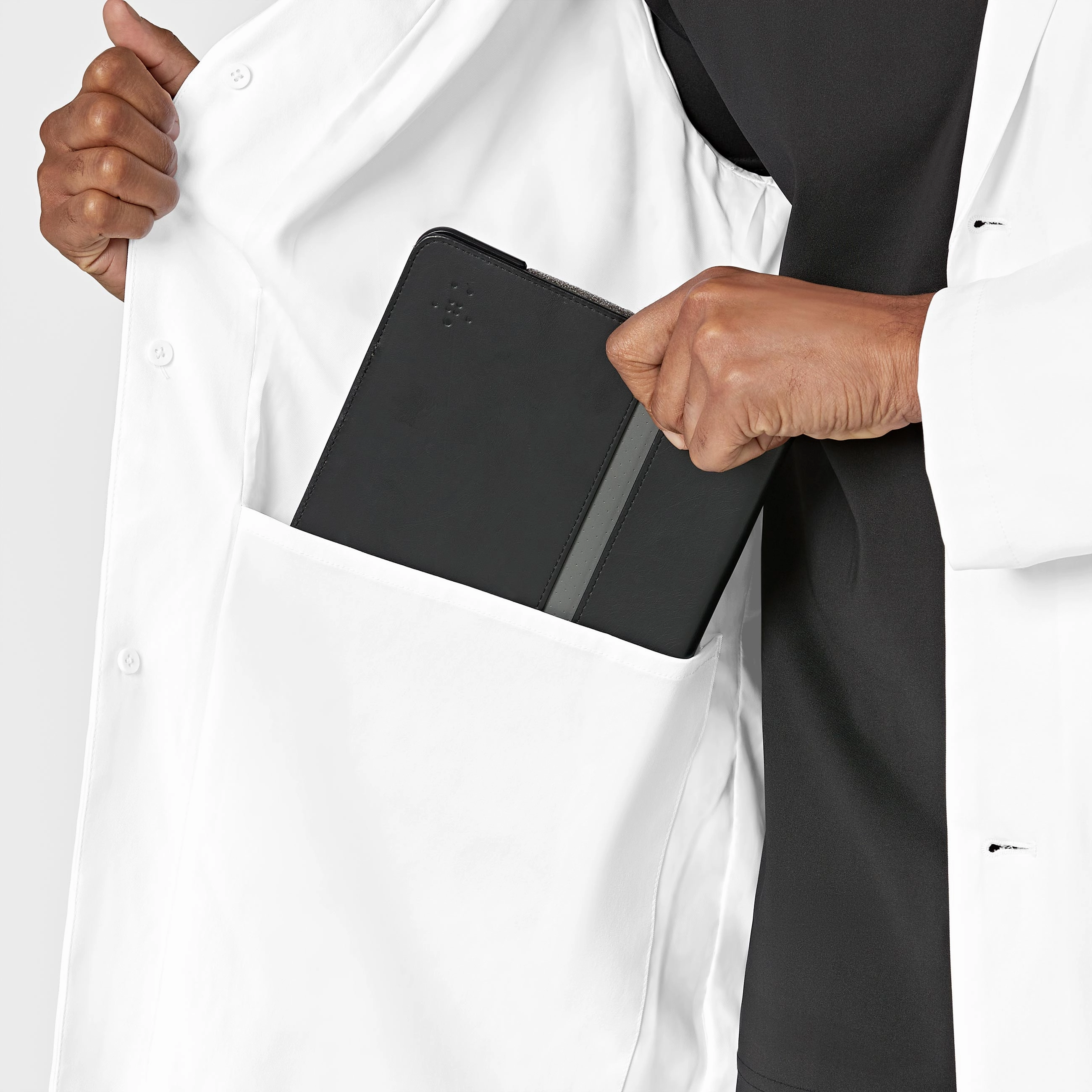 Slate Men's 34 Inch Doctors Coat - White