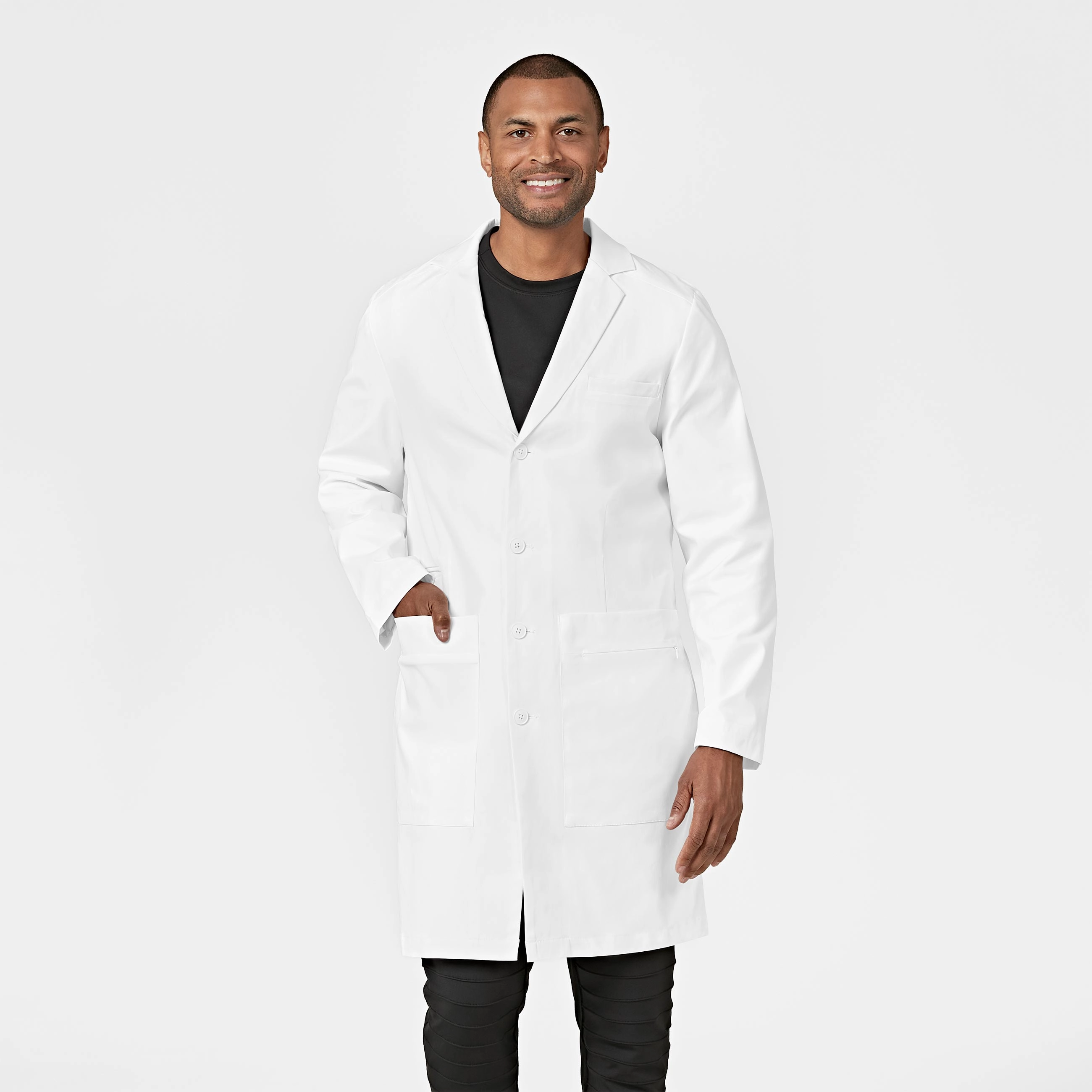 Slate Men's 38 Inch Doctors Coat - White