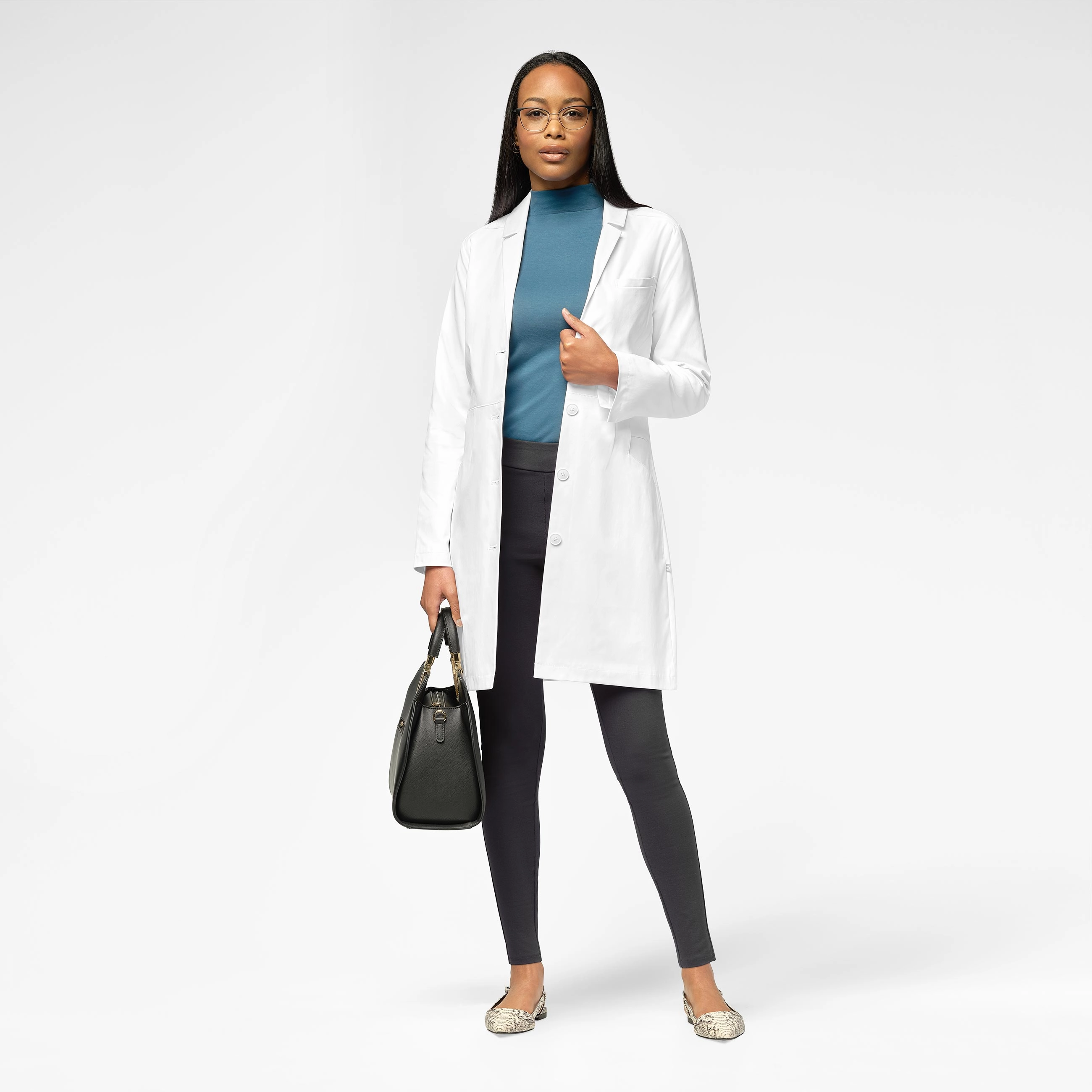 Slate Women's 35 Inch Doctors Coat - White