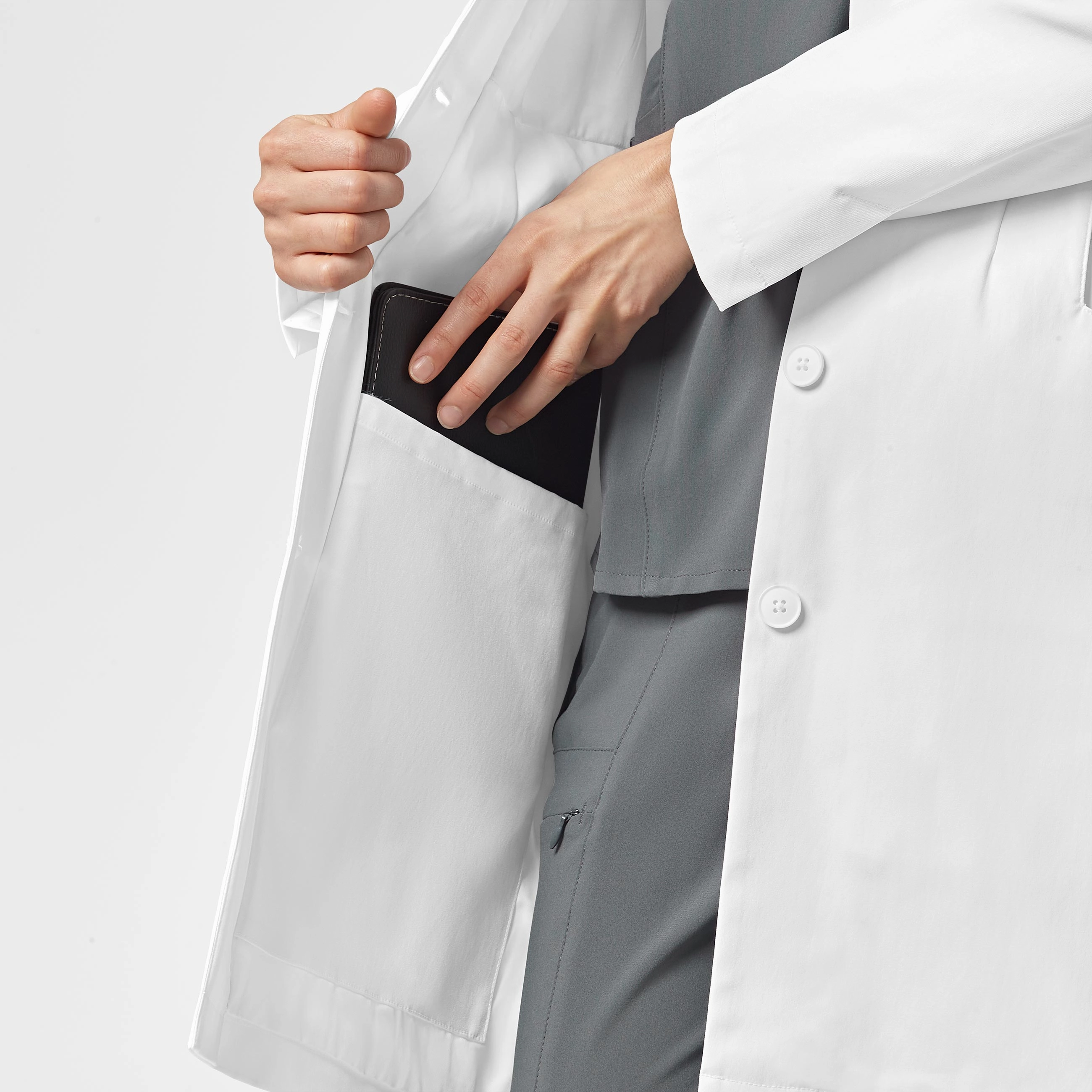 Slate Women's 35 Inch Doctors Coat - White