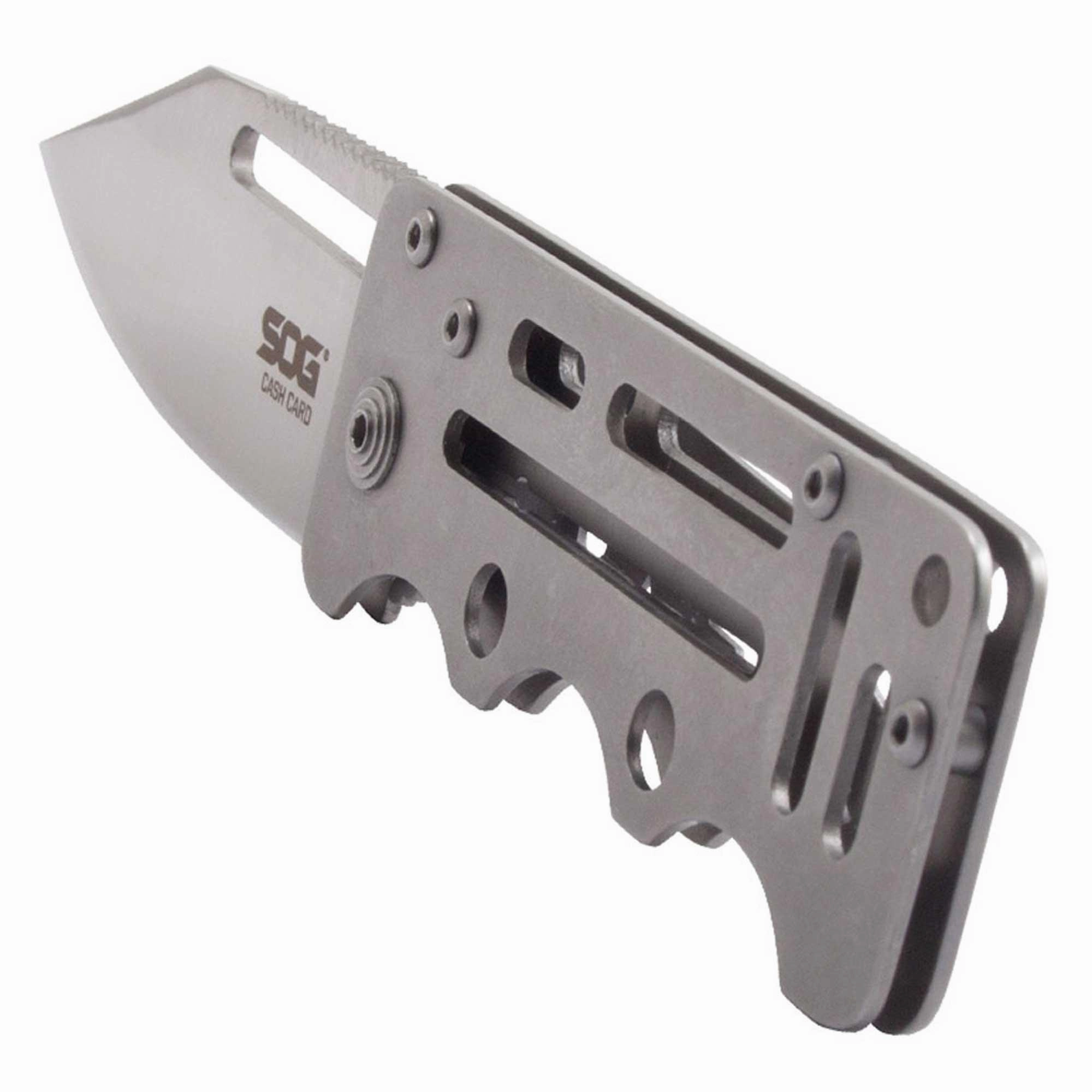 SOG Folding Knife - Cash Card Clip Point Satin Finish Stainless Steel Blade | EZ1-CP