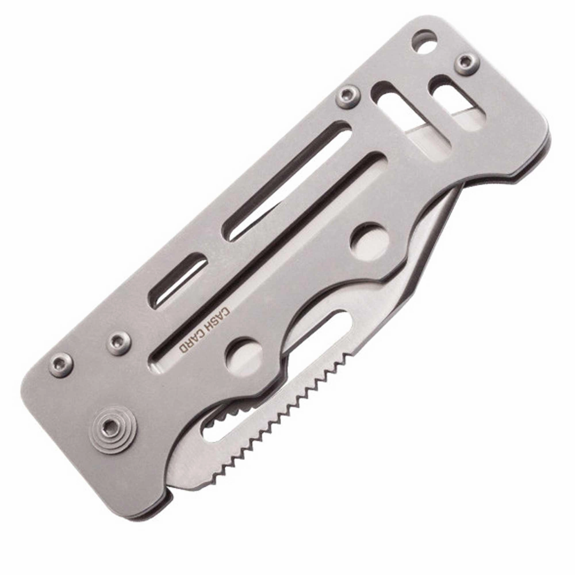 SOG Folding Knife - Cash Card Clip Point Satin Finish Stainless Steel Blade | EZ1-CP