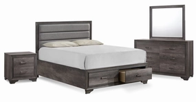 Sophie 6-Piece King Storage Bedroom Package - Weathered Grey