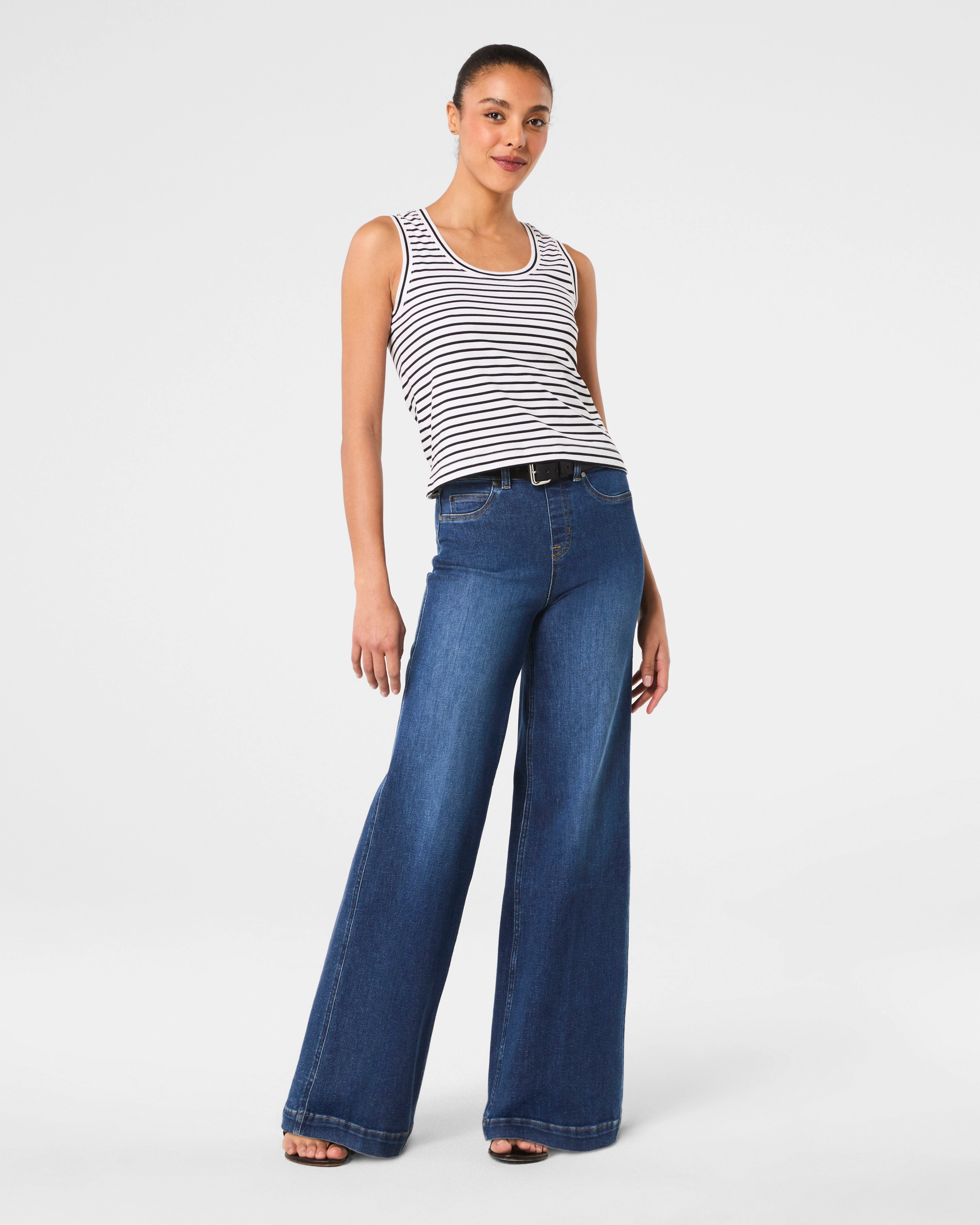 SPANX® Cotton Crewneck Tank Stripe