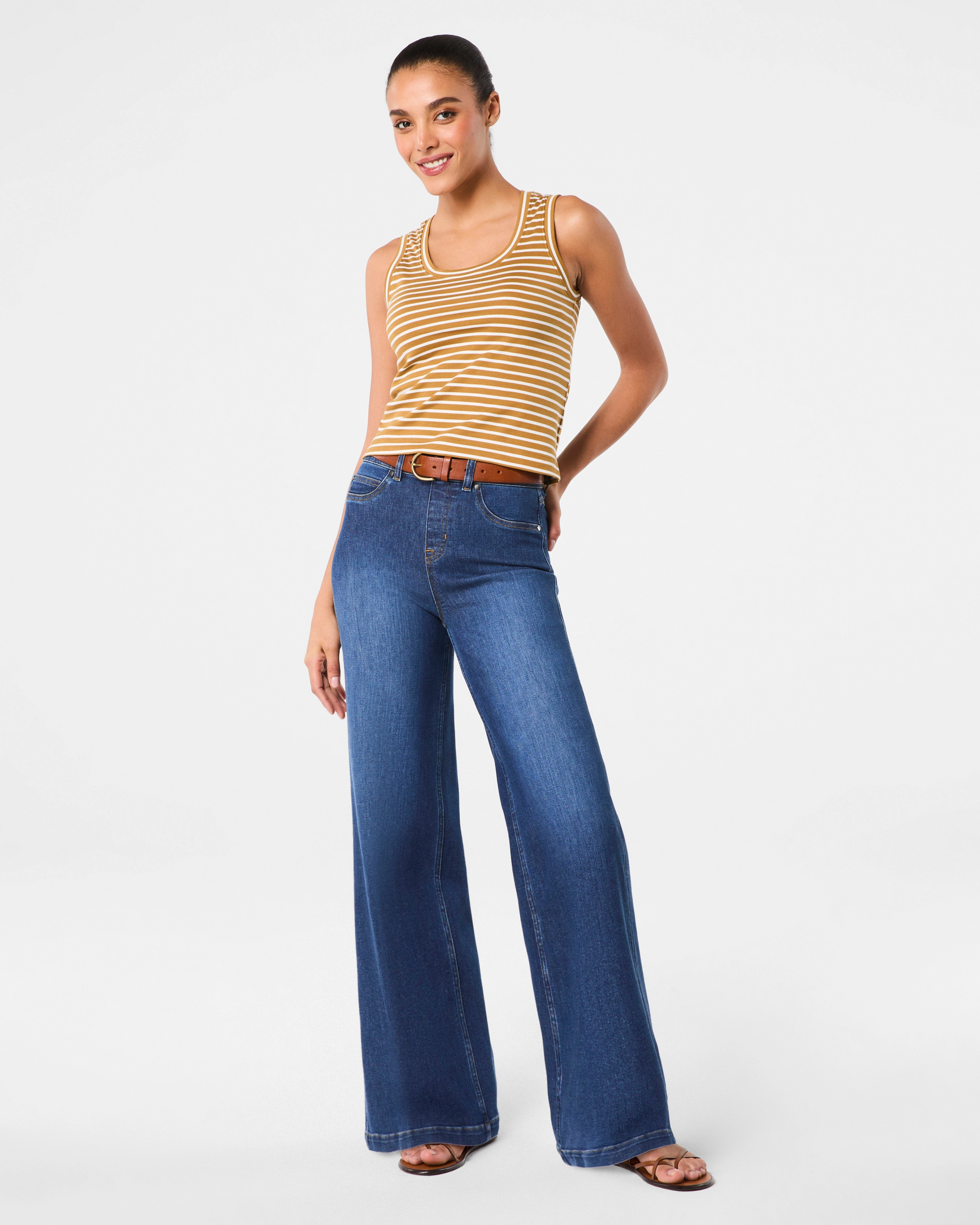 SPANX® Cotton Crewneck Tank Stripe