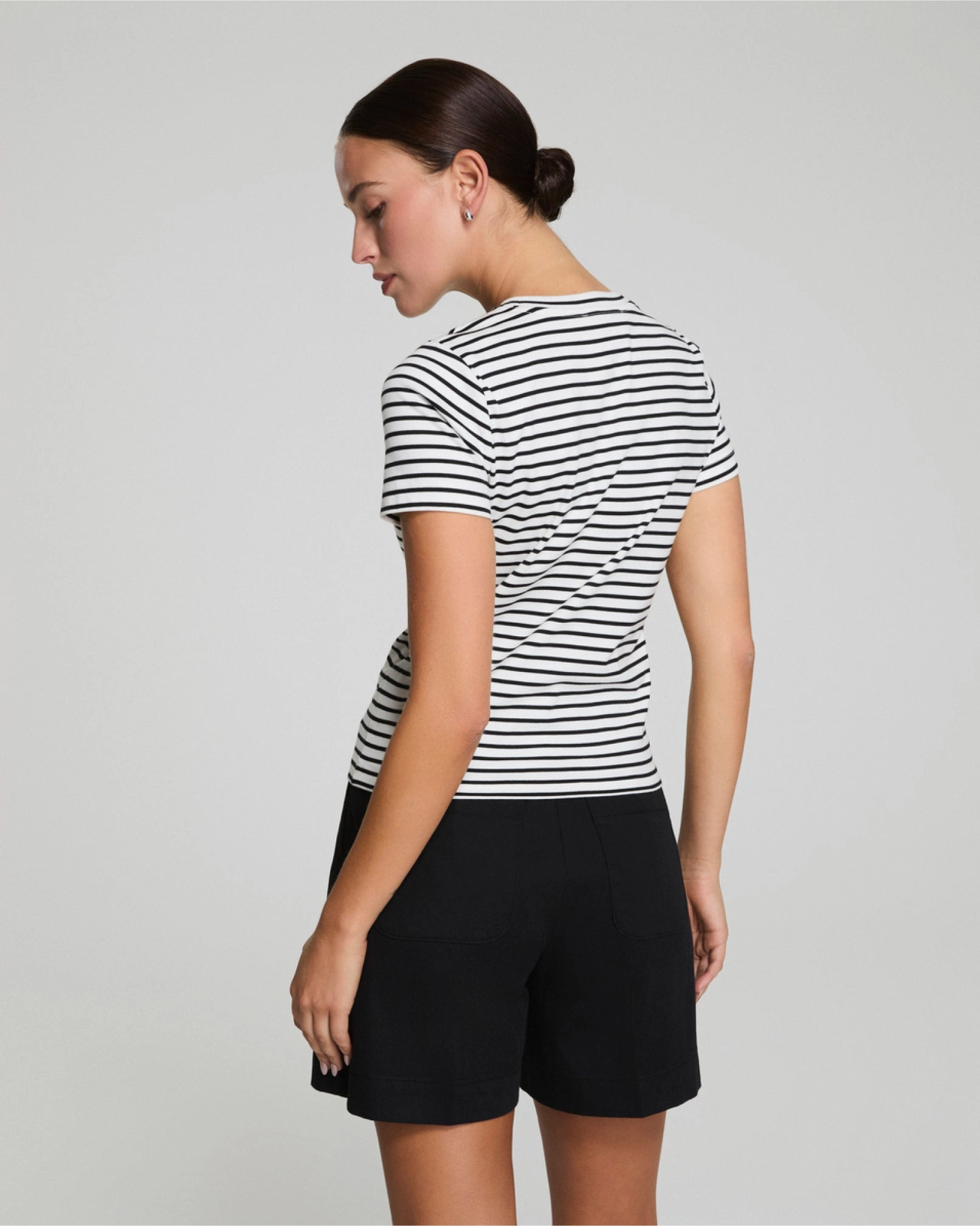 SPANX® Cotton Crewneck Tee, Stripe