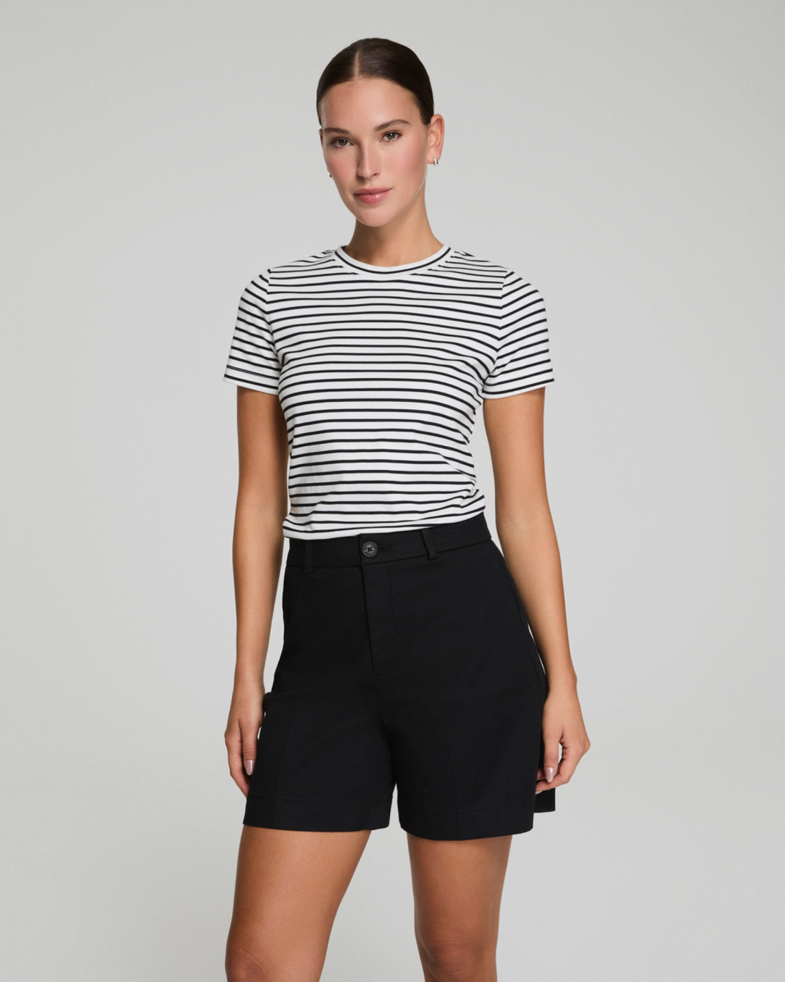 SPANX® Cotton Crewneck Tee, Stripe