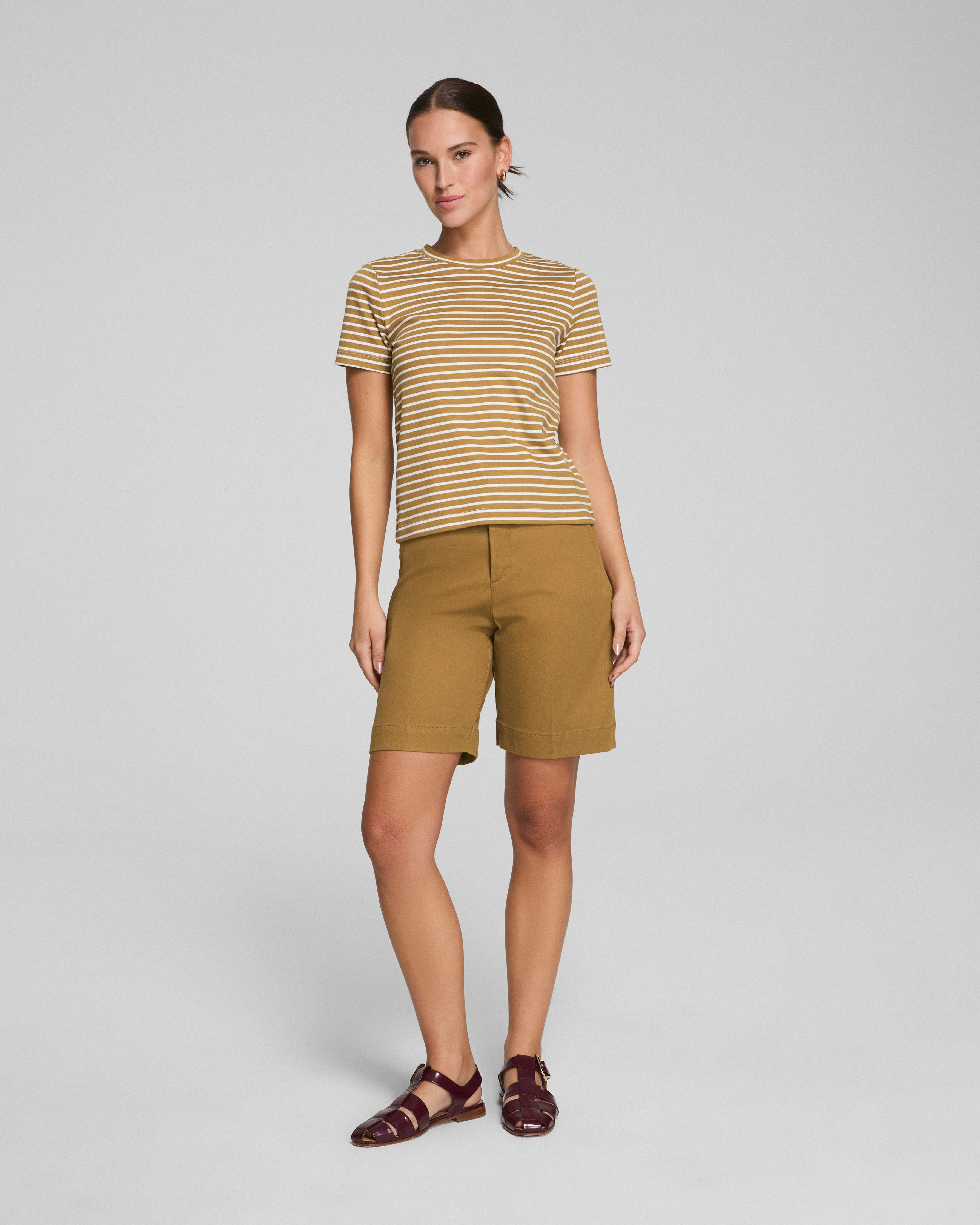 SPANX® Cotton Crewneck Tee, Stripe