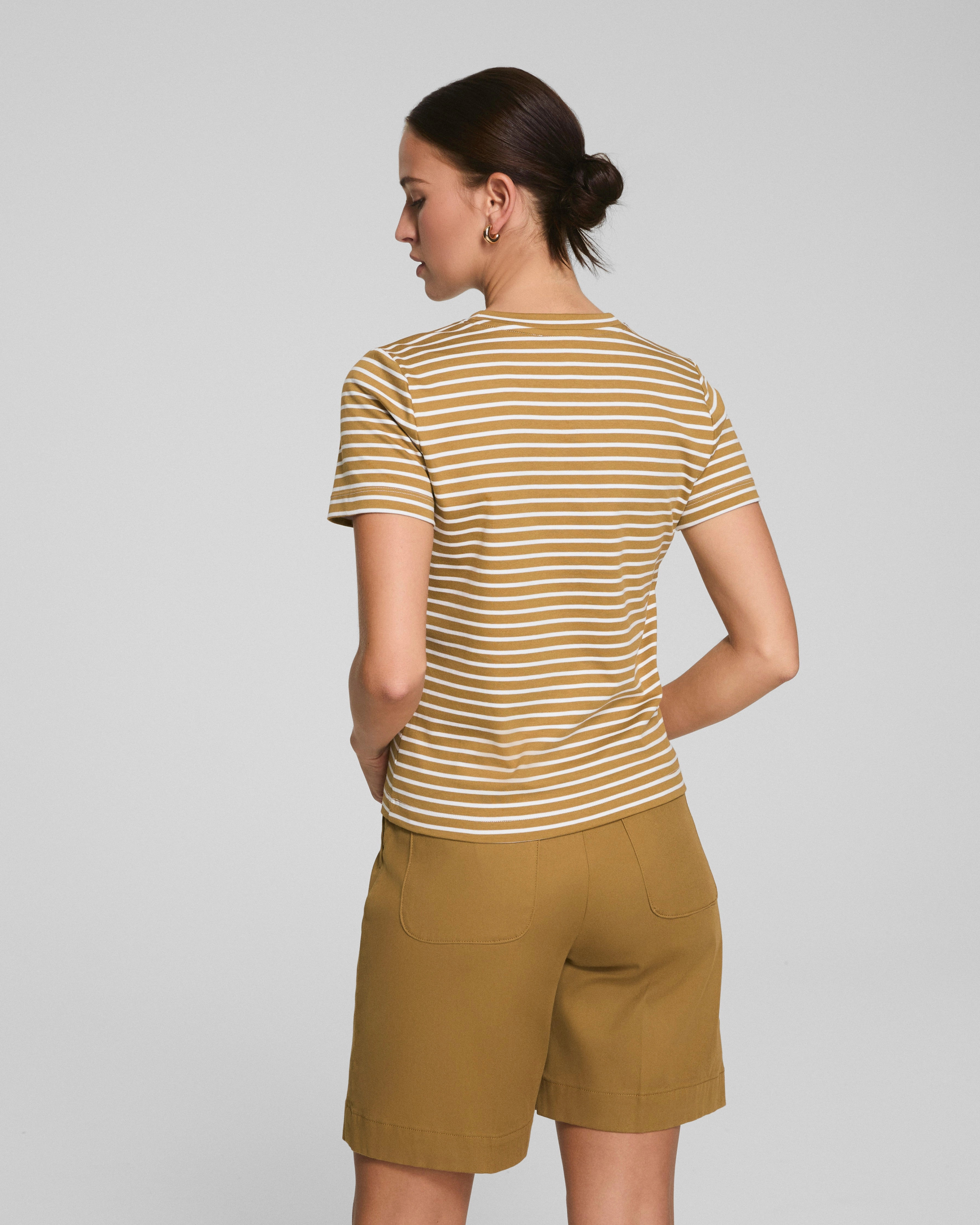 SPANX® Cotton Crewneck Tee, Stripe