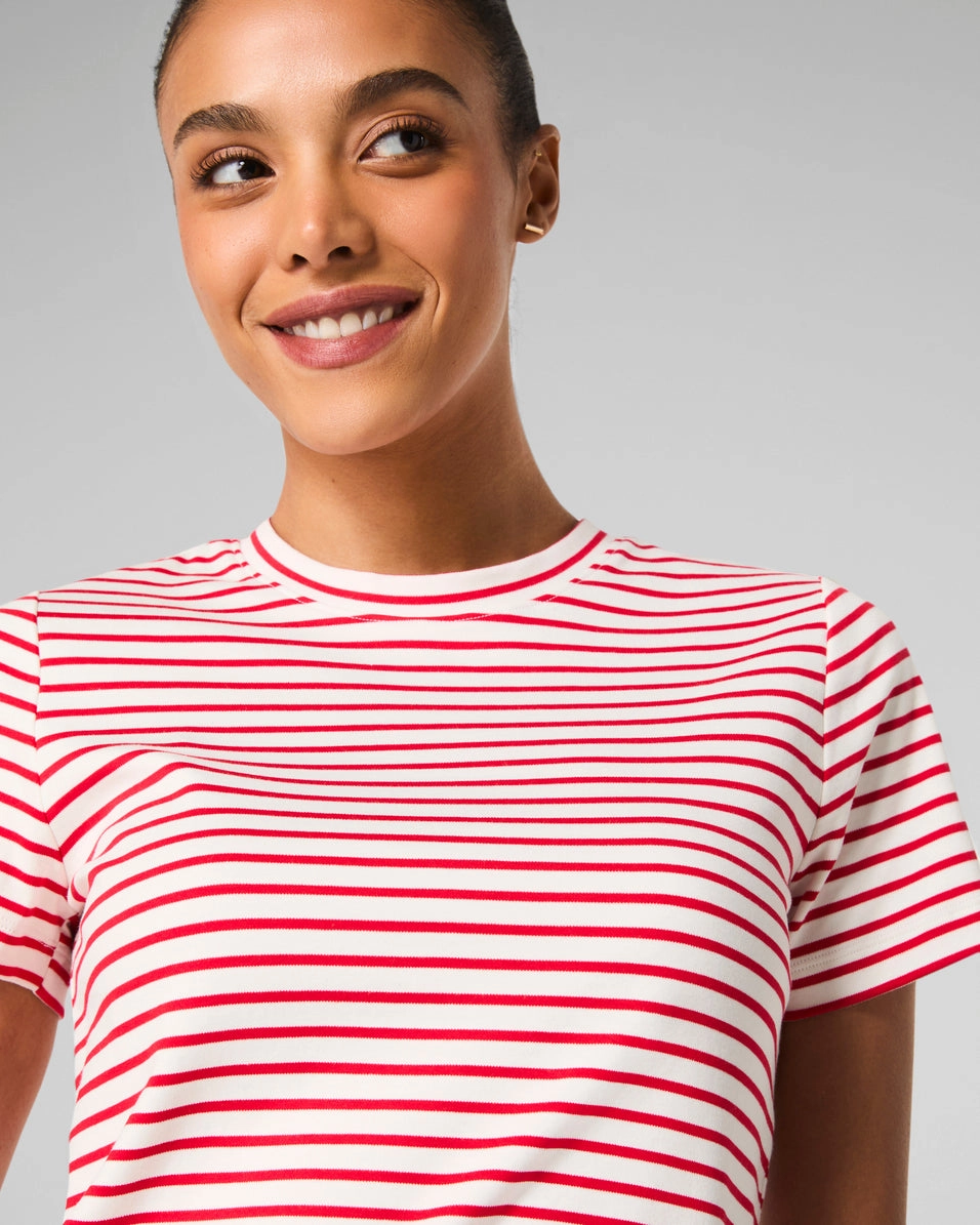 SPANX® Cotton Crewneck Tee, Stripe