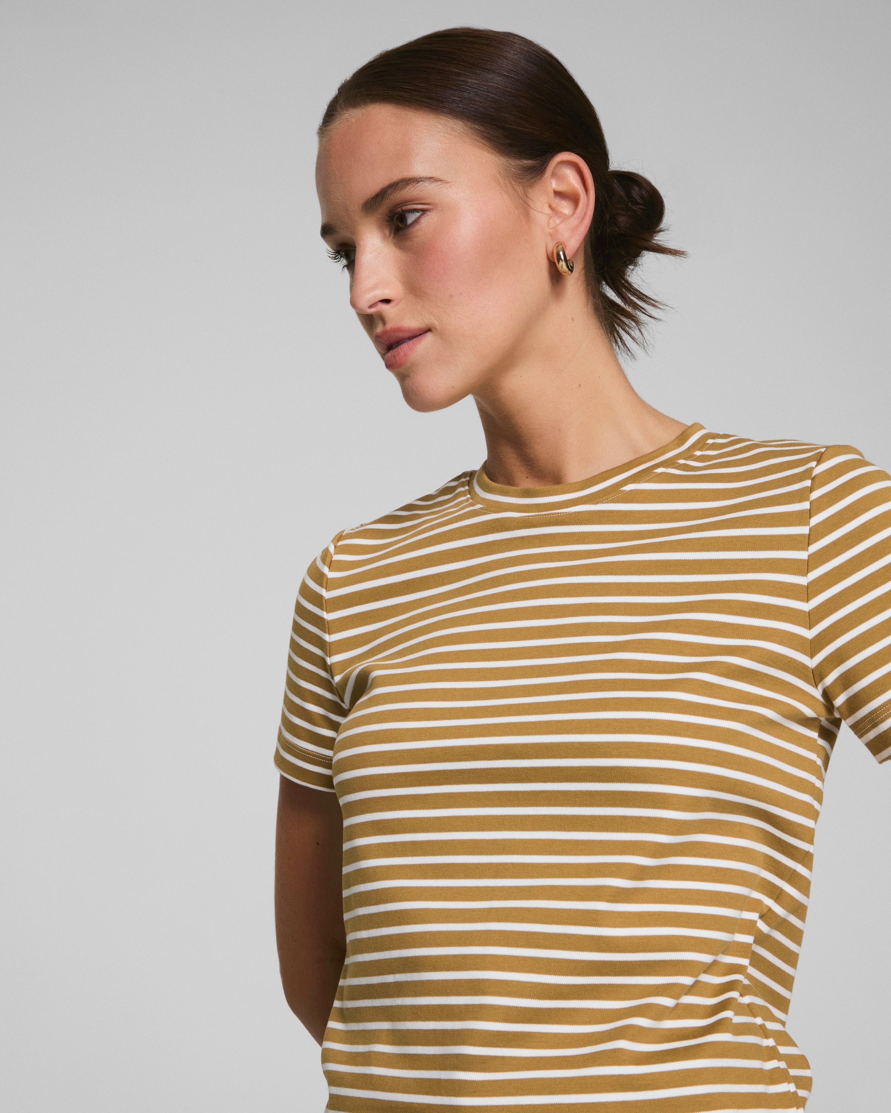 SPANX® Cotton Crewneck Tee, Stripe