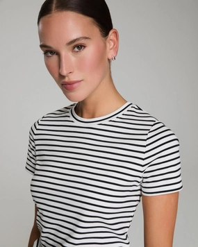SPANX® Cotton Crewneck Tee, Stripe