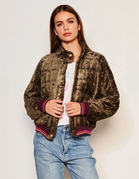Sundry Quilted Bomber in Fern