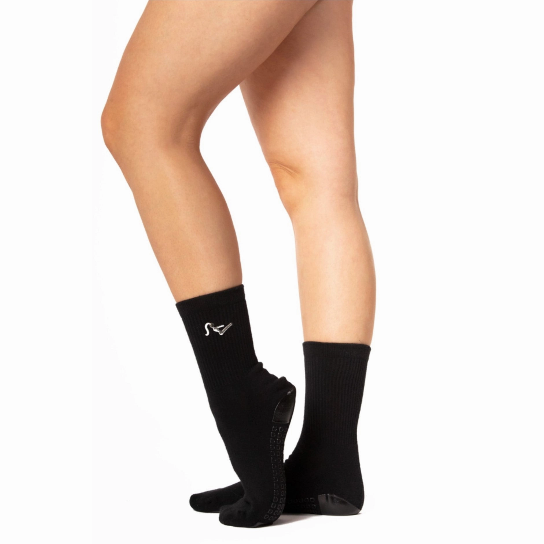 Teaser - Crew Grip Socks - Black (Barre / Pilates)