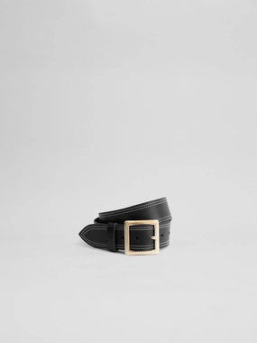 The Lair Daisy White Stitch Belt Brass
