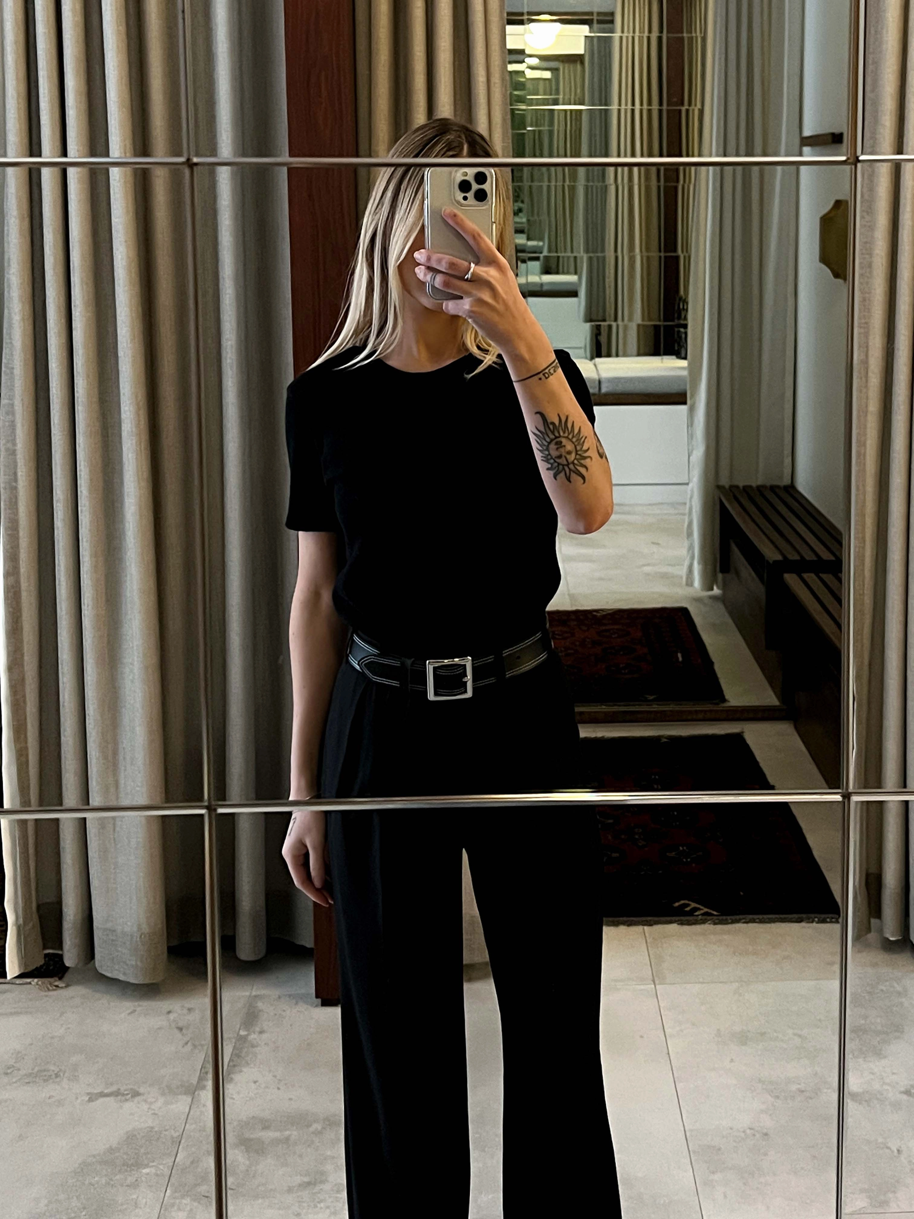 The Lair Daisy White Stitch Belt Silver