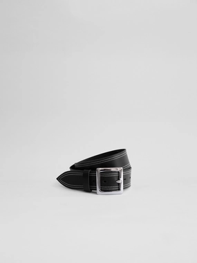 The Lair Daisy White Stitch Belt Silver