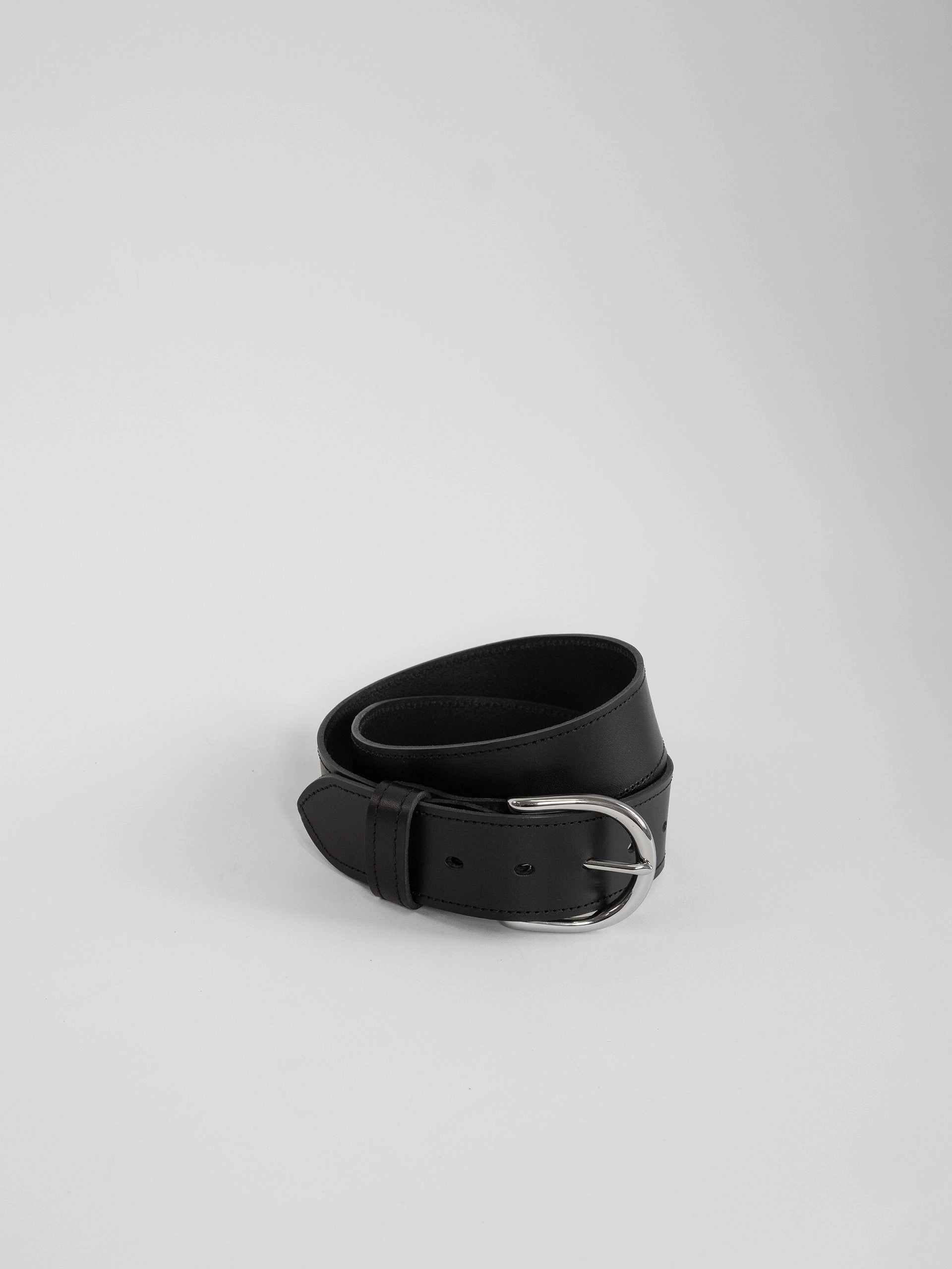 The Lair Maya Black Stitch Belt Wide Silver