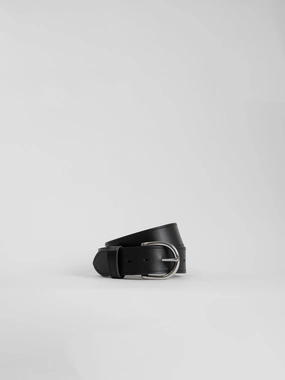 The Lair Maya Black Stitch Belt Wide Silver