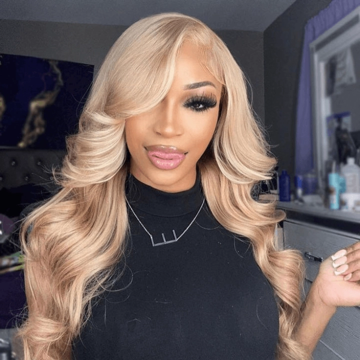 Tuneful Special Customise Blonde Highlight 18/613 13x6 HD Lace Frontal  Blonde Colored Wigs 210% Density