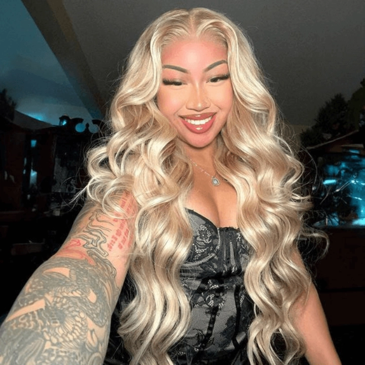 Tuneful Special Customise Blonde Highlight 18/613 13x6 HD Lace Frontal  Blonde Colored Wigs 210% Density