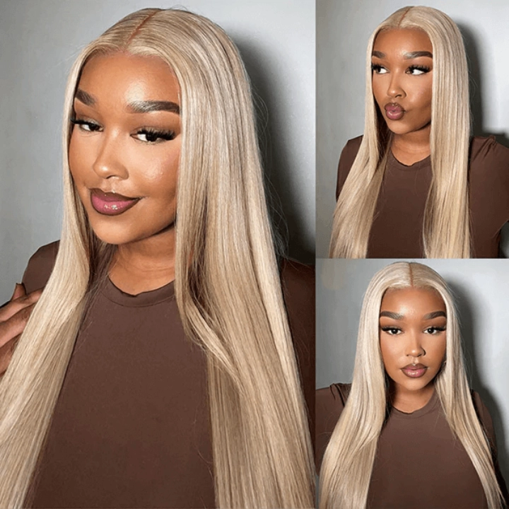 Tuneful Special Customise Blonde Highlight 18/613 13x6 HD Lace Frontal  Blonde Colored Wigs 210% Density