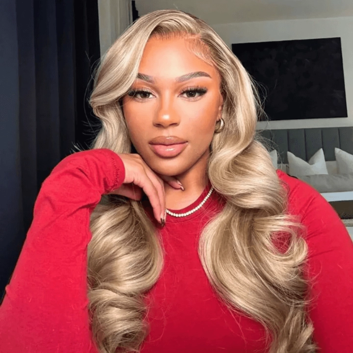 Tuneful Special Customise Blonde Highlight 18/613 13x6 HD Lace Frontal  Blonde Colored Wigs 210% Density