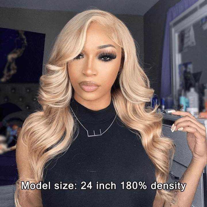 Tuneful Special Customise Blonde Highlight 18/613 13x6 HD Lace Frontal  Blonde Colored Wigs 210% Density