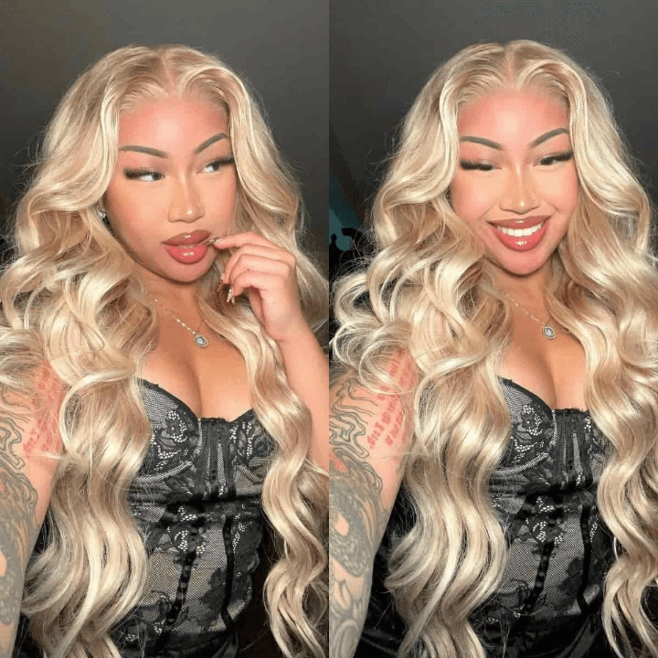 Tuneful Special Customise Blonde Highlight 18/613 13x6 HD Lace Frontal  Blonde Colored Wigs 210% Density