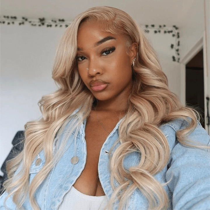 Tuneful Special Customise Blonde Highlight 18/613 13x6 HD Lace Frontal  Blonde Colored Wigs 210% Density