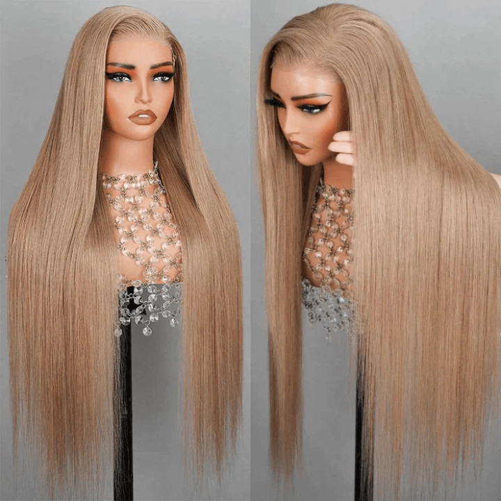 Tuneful Special Customise Light Flaxen Brown Cozy Blonde Colored 13x6 HD Lace Frontal Wigs 210% Density