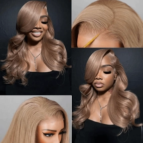 Tuneful Special Customise Light Flaxen Brown Cozy Blonde Colored 13x6 HD Lace Frontal Wigs 210% Density
