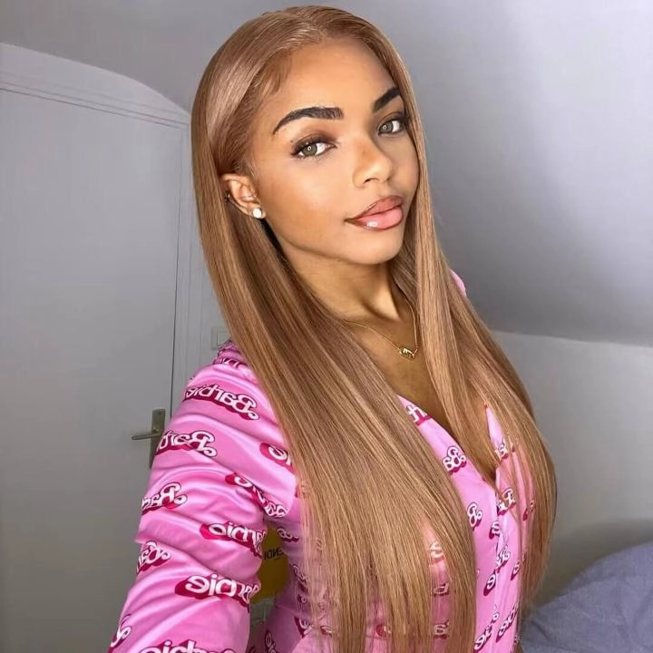 Tuneful Special Customise Light Flaxen Brown Cozy Blonde Colored 13x6 HD Lace Frontal Wigs 210% Density