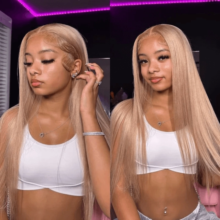 Tuneful Special Customise Light Flaxen Brown Cozy Blonde Colored 13x6 HD Lace Frontal Wigs 210% Density