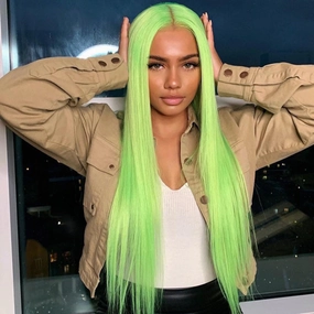 Tuneful Special Customise Light Green 13x6 Lace Frontal  Blonde Colored Wigs