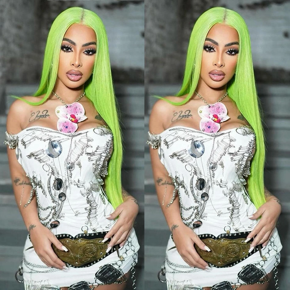 Tuneful Special Customise Light Green 13x6 Lace Frontal  Blonde Colored Wigs