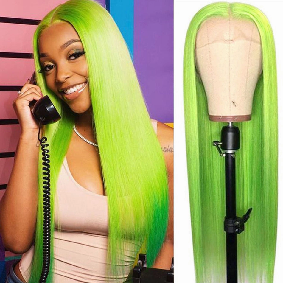 Tuneful Special Customise Light Green 13x6 Lace Frontal  Blonde Colored Wigs