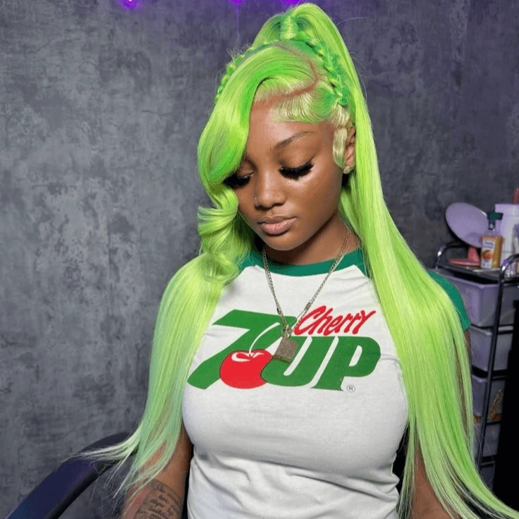 Tuneful Special Customise Light Green 13x6 Lace Frontal  Blonde Colored Wigs