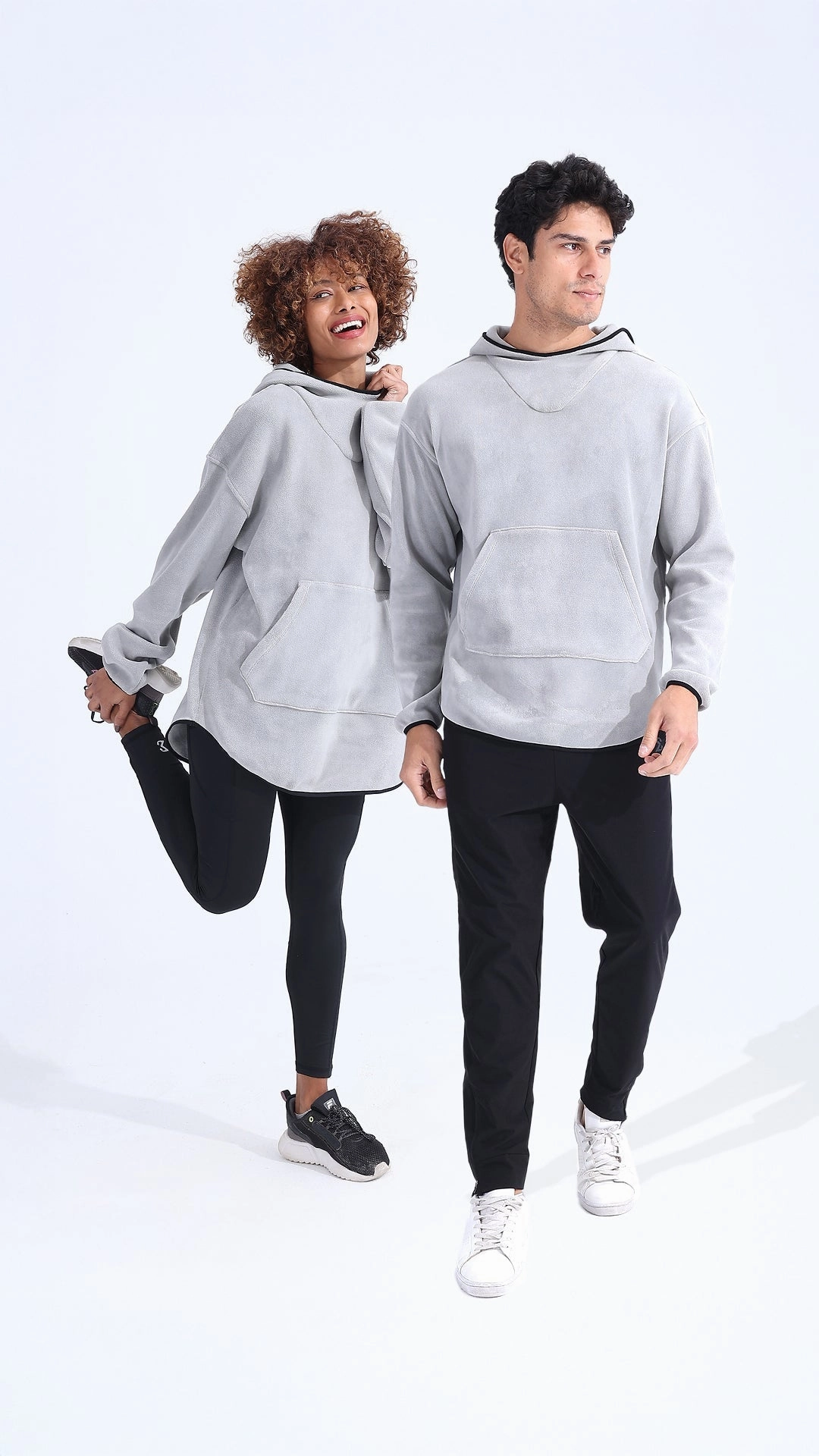 Unsiex Gray Fleece Hoodie