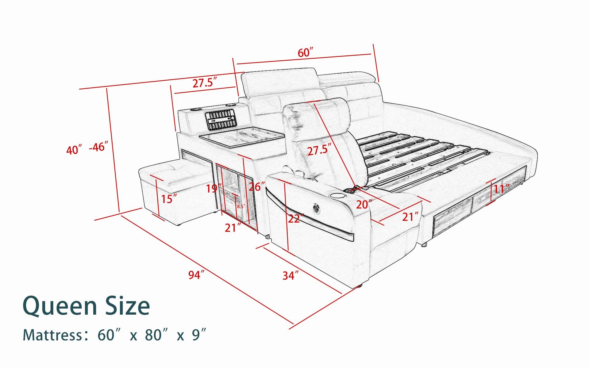 Upgraded Monica Multifunctional Smart Bed | Futuristic Furniture