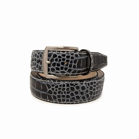 Vintage Natural Mock Gator - Black & White - 40mm