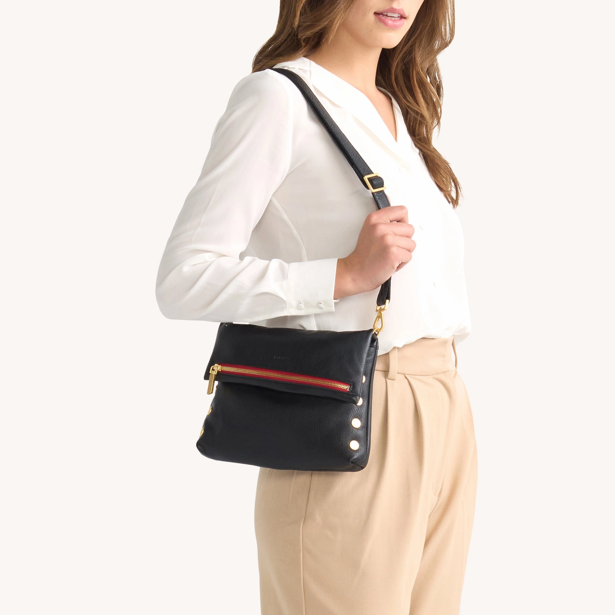VIP | Black/Brushed Gold Red Zip | Med
