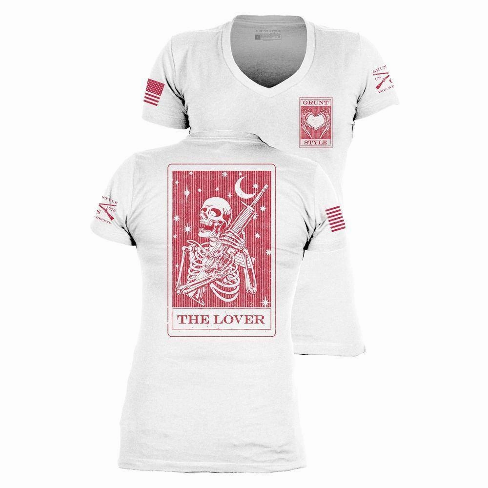 Women's Lover Tarot V-Neck - White